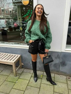Fashion Ivy Leatherlook Short Black Shorts