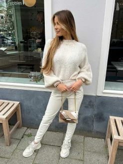 Best Jacky Leatherlook Jogger Off White Broeken