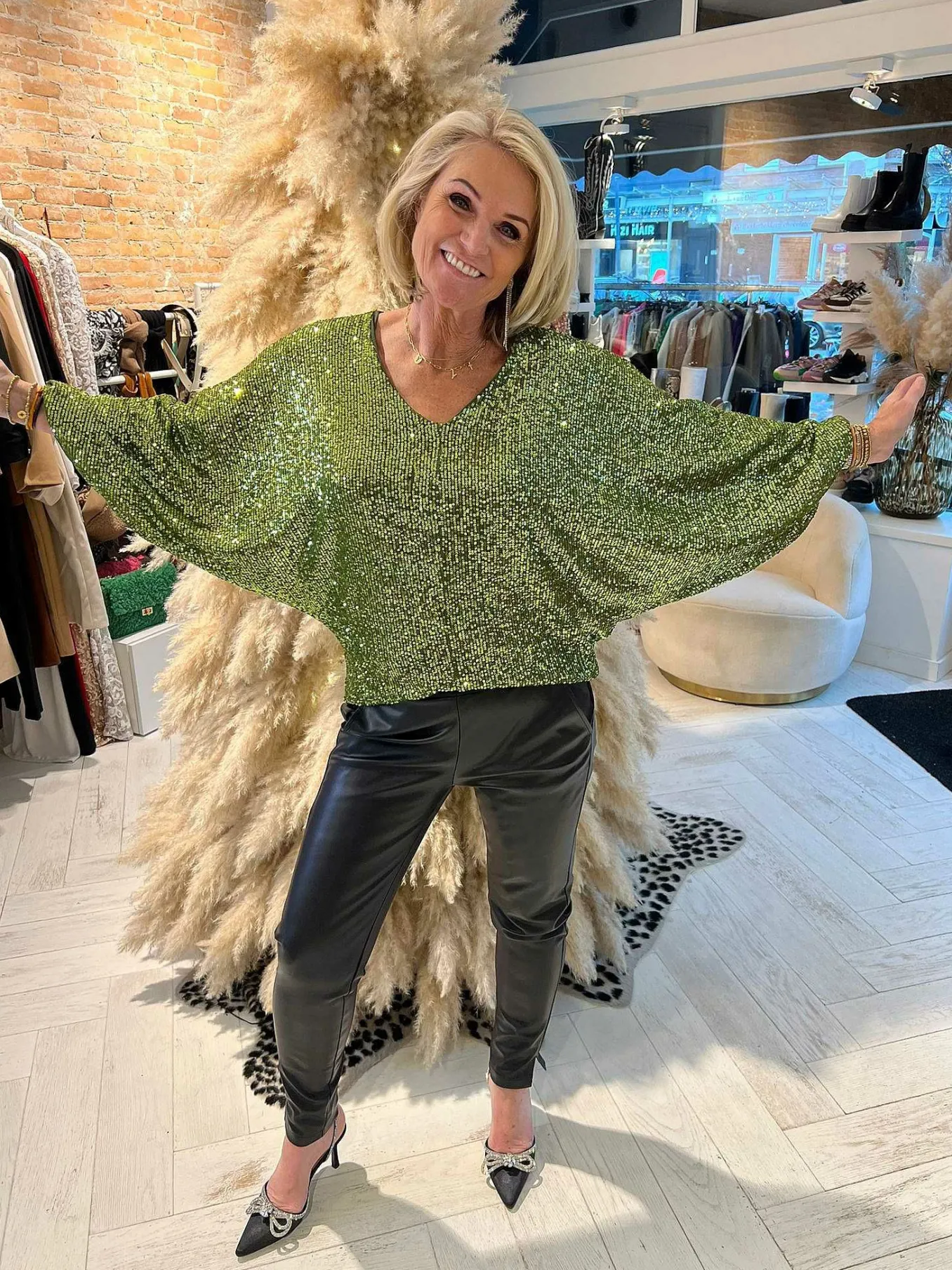 Cheap Jacky Leatherlook Jogger Black Broeken