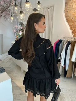 Best Jade Broderie Dress Black Jurken