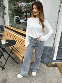 Fashion Jalou Wide Fit Jeans Grey Broeken