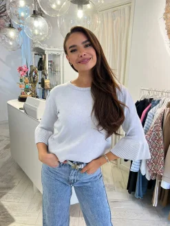 Cheap Jamie Short Flared Sleeve Light Grey Truien