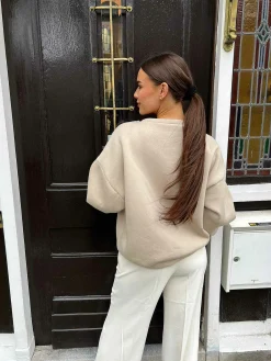 Cheap Jasmin Bow Sweater Camel Truien