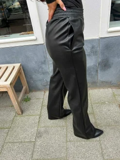 Best Jazzy Pu Pants Black Broeken