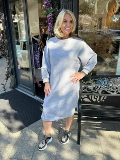 Outlet Jog Sweater Dress Grey Jurken