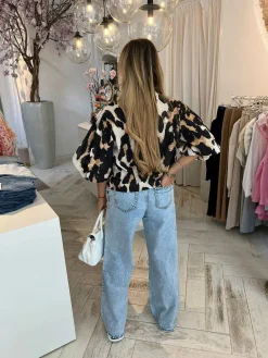 Hot Jolie Leo Short Sleeve Blouse Tops & Blousjes