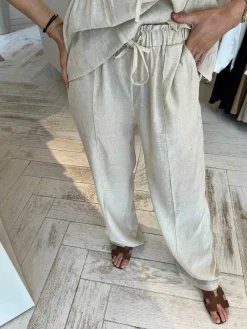 Best Sale Jolie Linen Bow Set Beige Sets