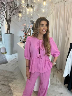 Cheap Jolie Linen Bow Set Fuchsia Sets