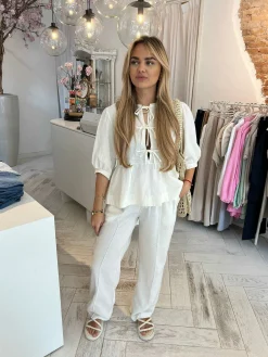 Flash Sale Jolie Linen Bow Set Off White Sets