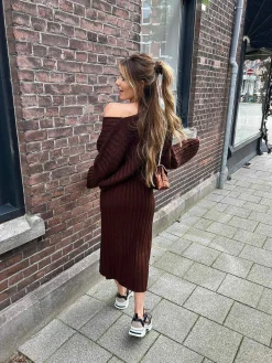 Hot Julie Ribbed Set Choco Sets