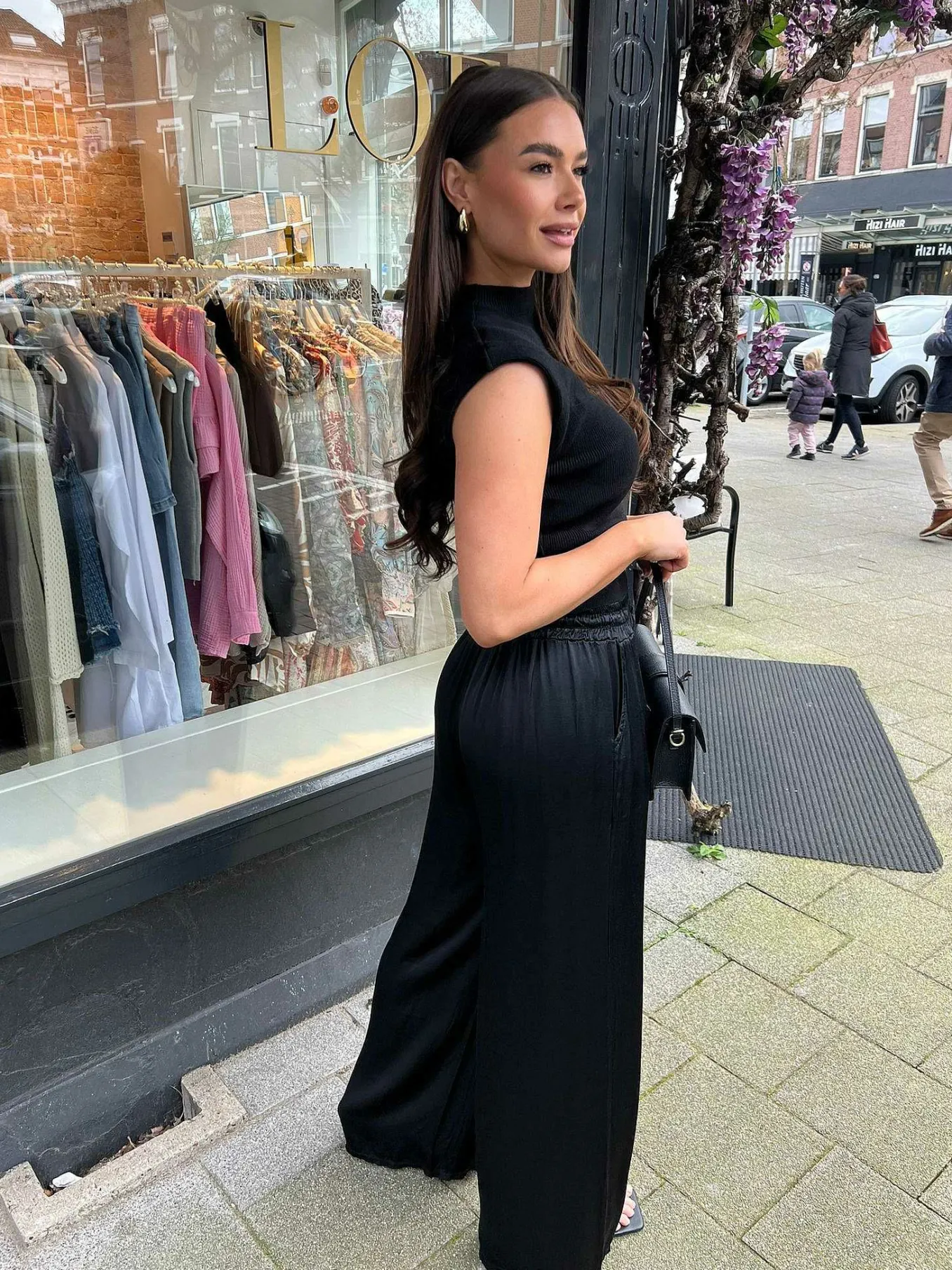 Cheap Julie Silky Pants Black Broeken