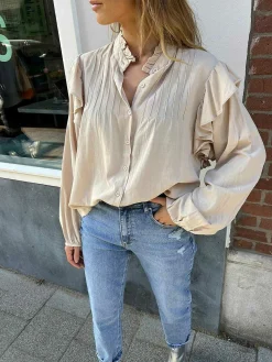 Fashion June Blouse Beige Tops & Blousjes