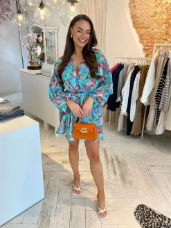 Fashion June Dip Dye Dress Blue Jurken