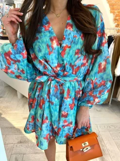 Fashion June Dip Dye Dress Blue Jurken