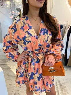 Clearance June Dip Dye Dress Orange Jurken