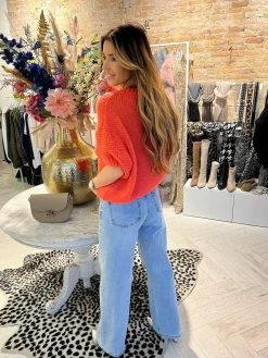 Best Sale Kiki Sweater Short Sleeve Coral Truien