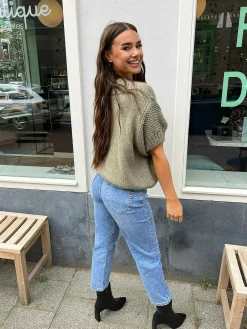 New Kiki Sweater Short Sleeve Army Truien