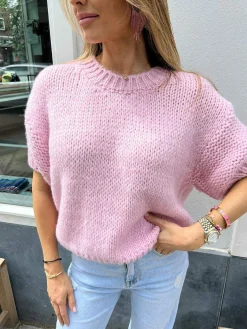 Fashion Kiki Sweater Short Sleeve Baby Pink Truien