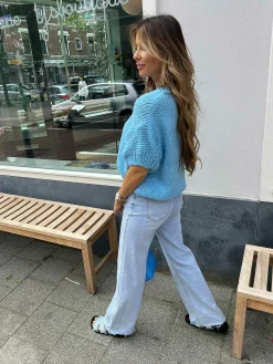 Flash Sale Kiki Sweater Short Sleeve Baby Blue Truien