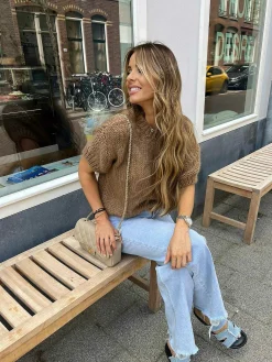 Cheap Kiki Sweater Short Sleeve Camel Truien