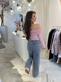 Flash Sale Lana Off Shoulder Top Vintage Pink Tops & Blousjes