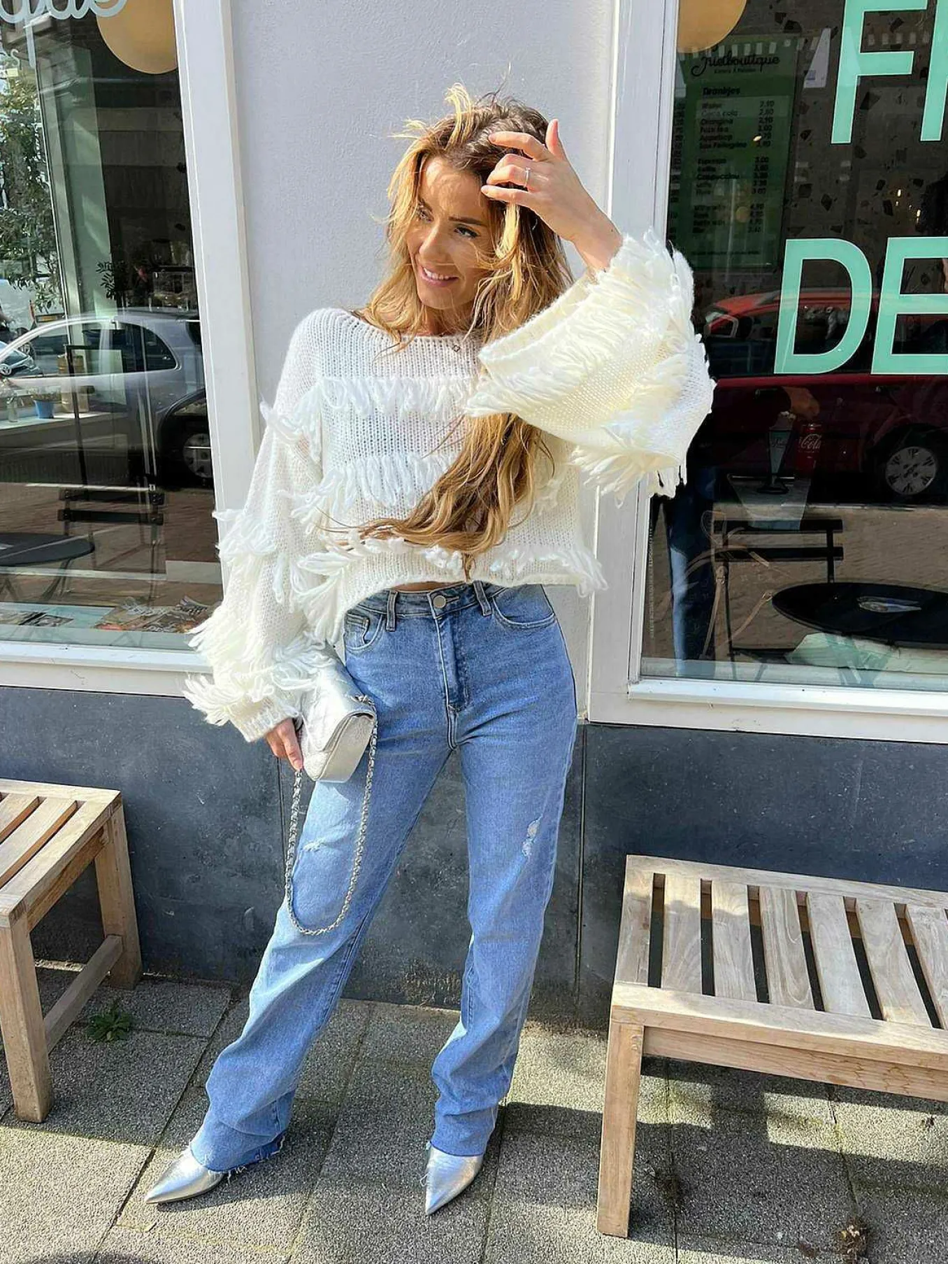 Best Lara Extra Long Jeans Denim Blue Broeken