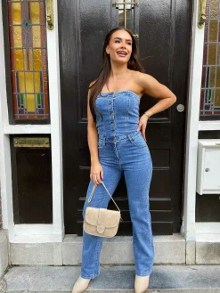 Online Lea Denim Jumpsuit Blue Jumpsuits
