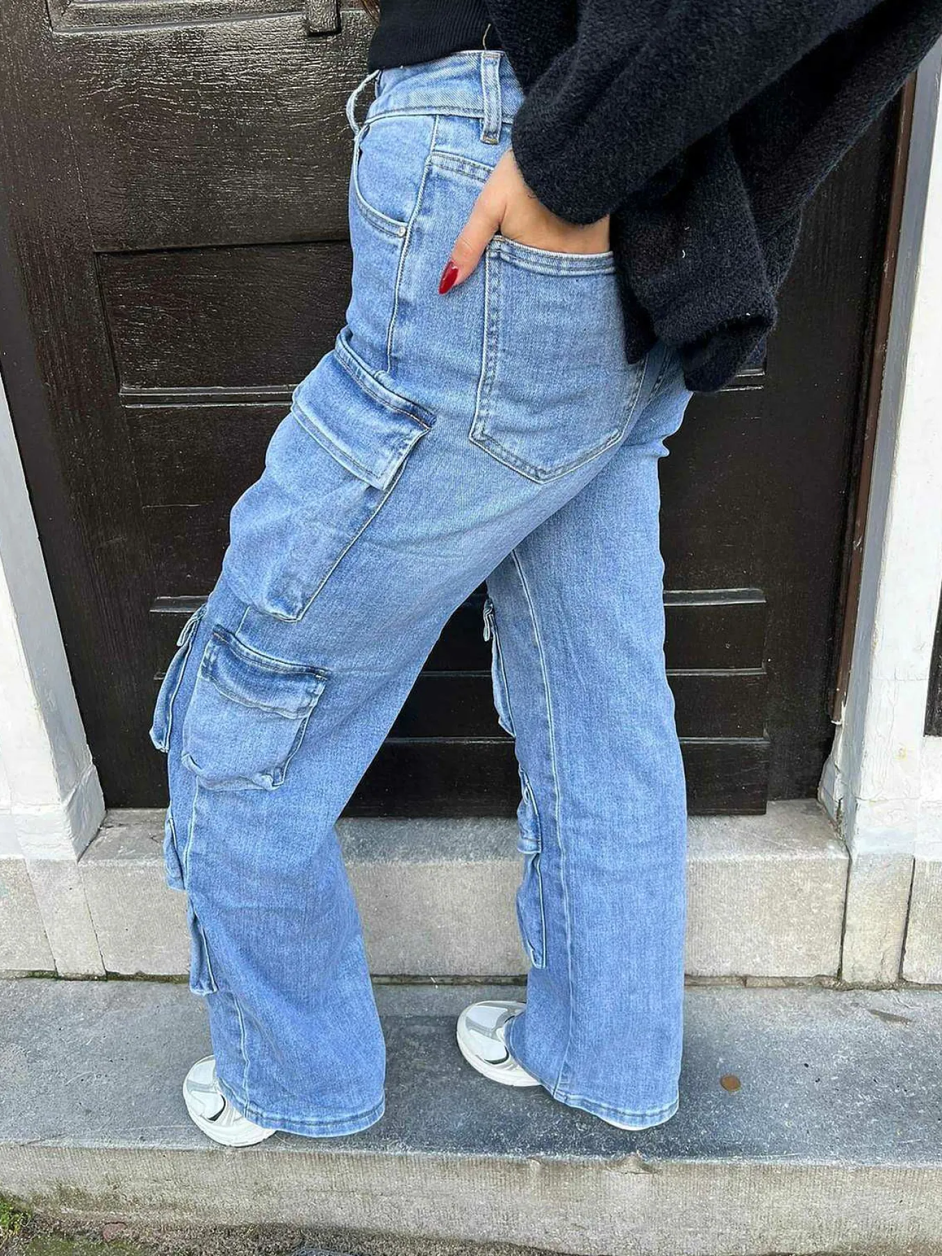 Fashion Leila Cargo Jeans Blue Broeken