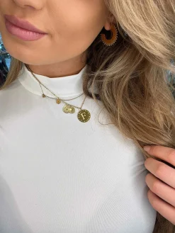 Best Letter Bedel Round Gold Kettingen