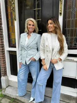 Shop Lilly Tweed Blazer Blue Blazers