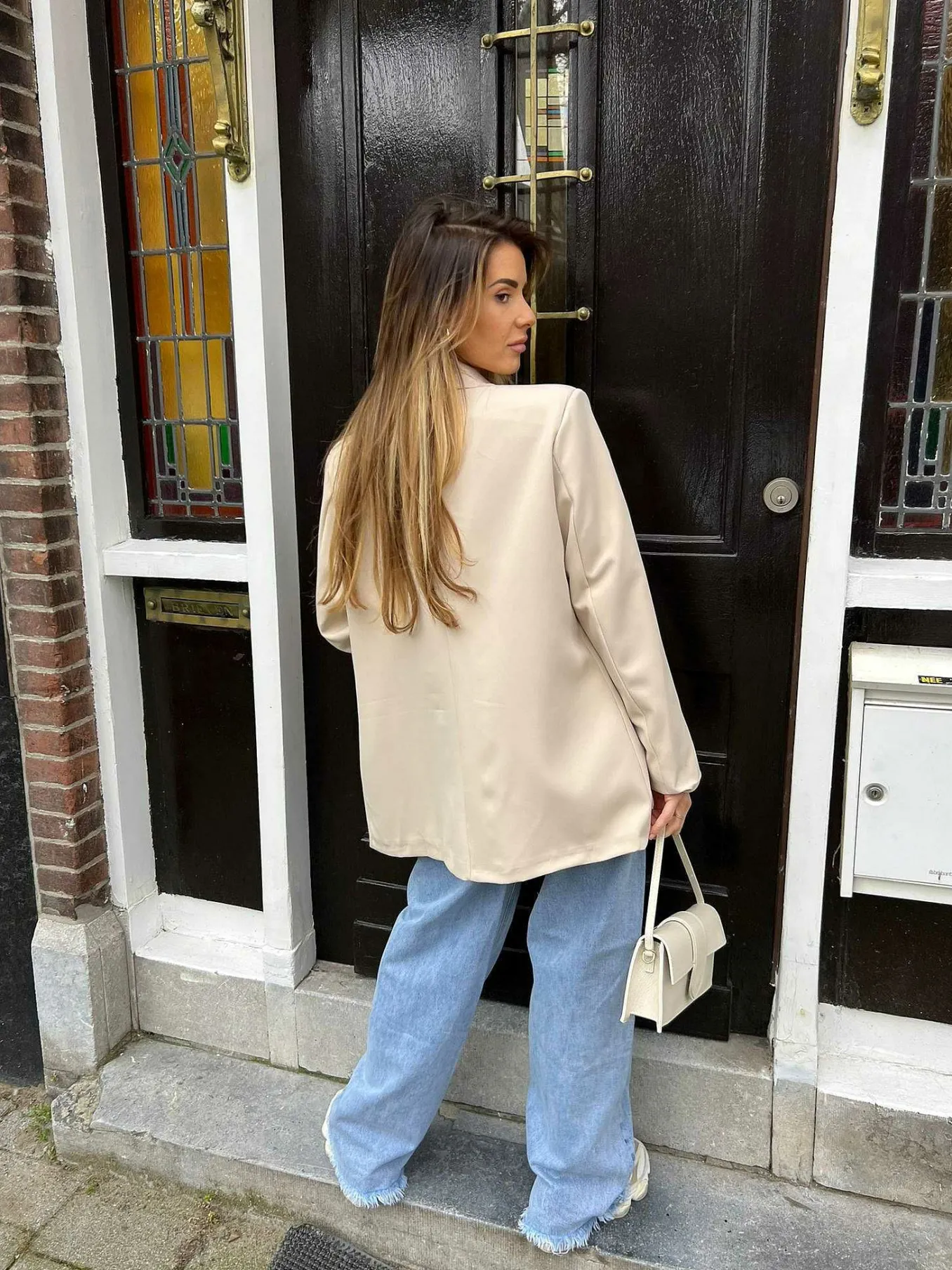 Store Lima Oversized Blazer Beige Blazers