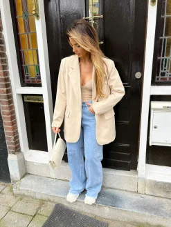 Store Lima Oversized Blazer Beige Blazers