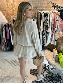 Best Livia Bow Mousseline Jumpsuit Beige Jumpsuits