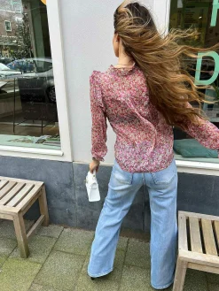 Fashion Livia Flower Blouse Pink Tops & Blousjes