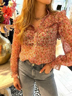 Fashion Livia Flower Blouse Pink Tops & Blousjes