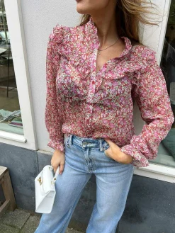 Fashion Livia Flower Blouse Pink Tops & Blousjes
