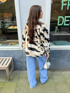 Sale Livy Pattern Blouse Beige Tops & Blousjes