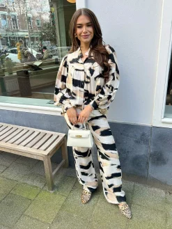 Sale Livy Pattern Blouse Beige Tops & Blousjes