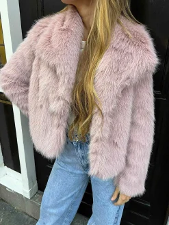 New Lizzy Faux Fur Coat Light Pink Jassen