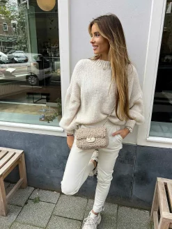 Cheap Lottie Teddy Bag Small Taupe Tassen