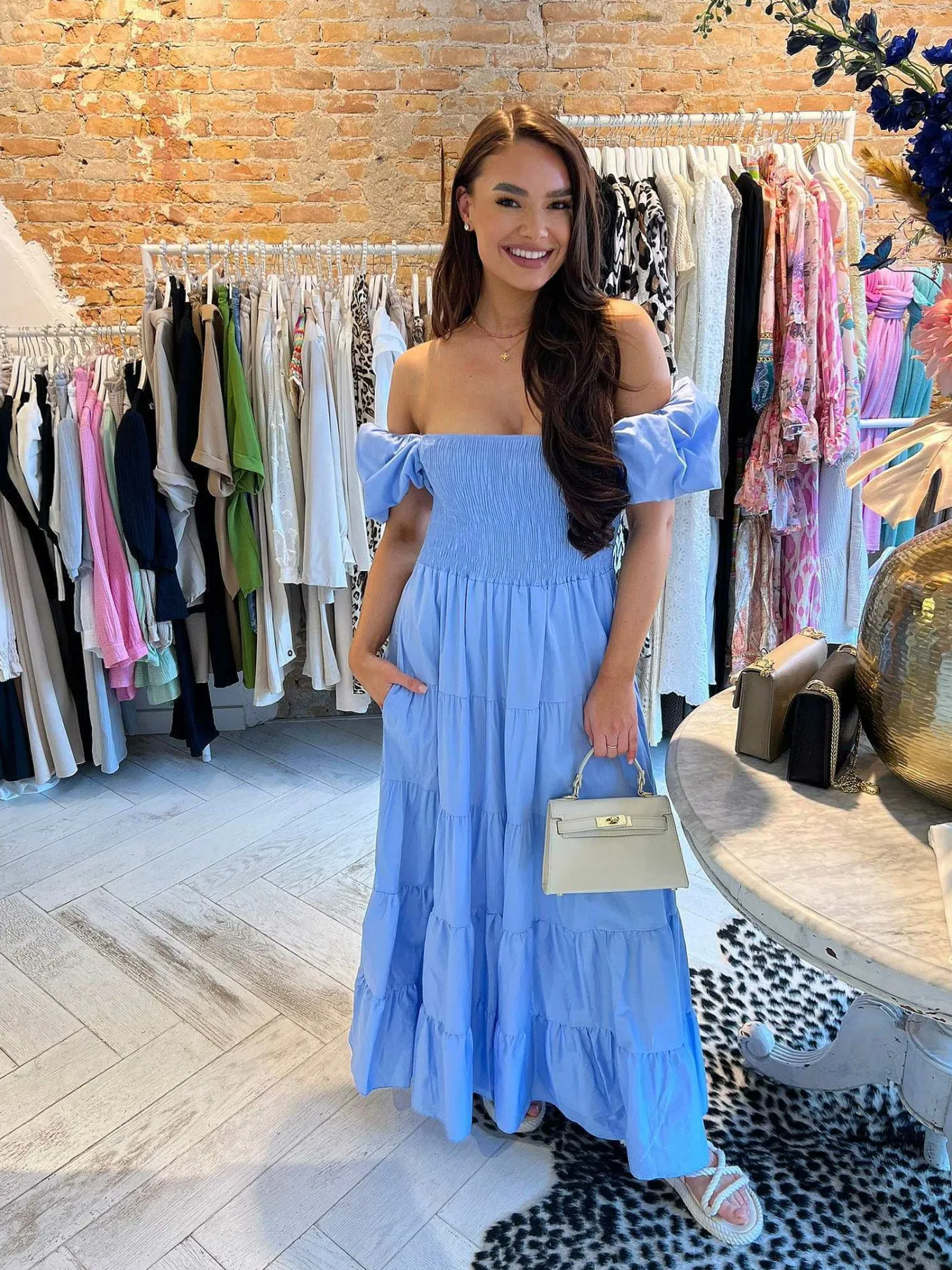 Fashion Loua Maxi Dress Baby Blue Jurken