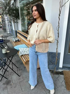 Best Sale Maan Bag Suede Beige Tassen