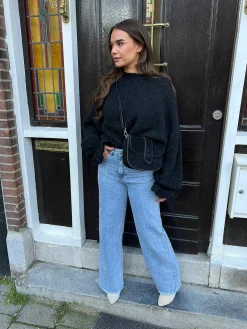 Online Maan Bag Suede Black Tassen