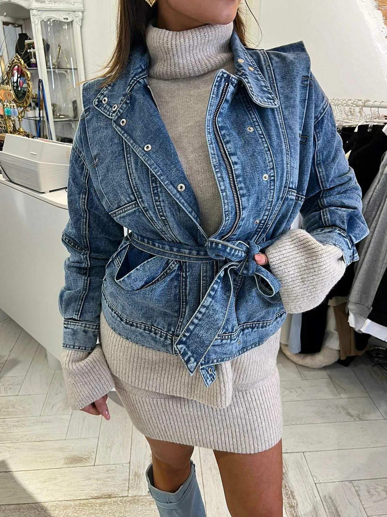 Discount Mabel Denim Jacket Blue Jassen