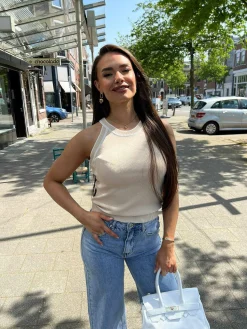 Outlet Mara Halter Top Beige Tops & Blousjes