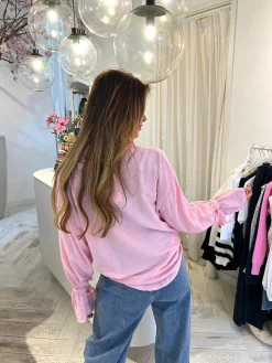 Discount Marloes Ruffle Sleeve Blouse Baby Pink Tops & Blousjes
