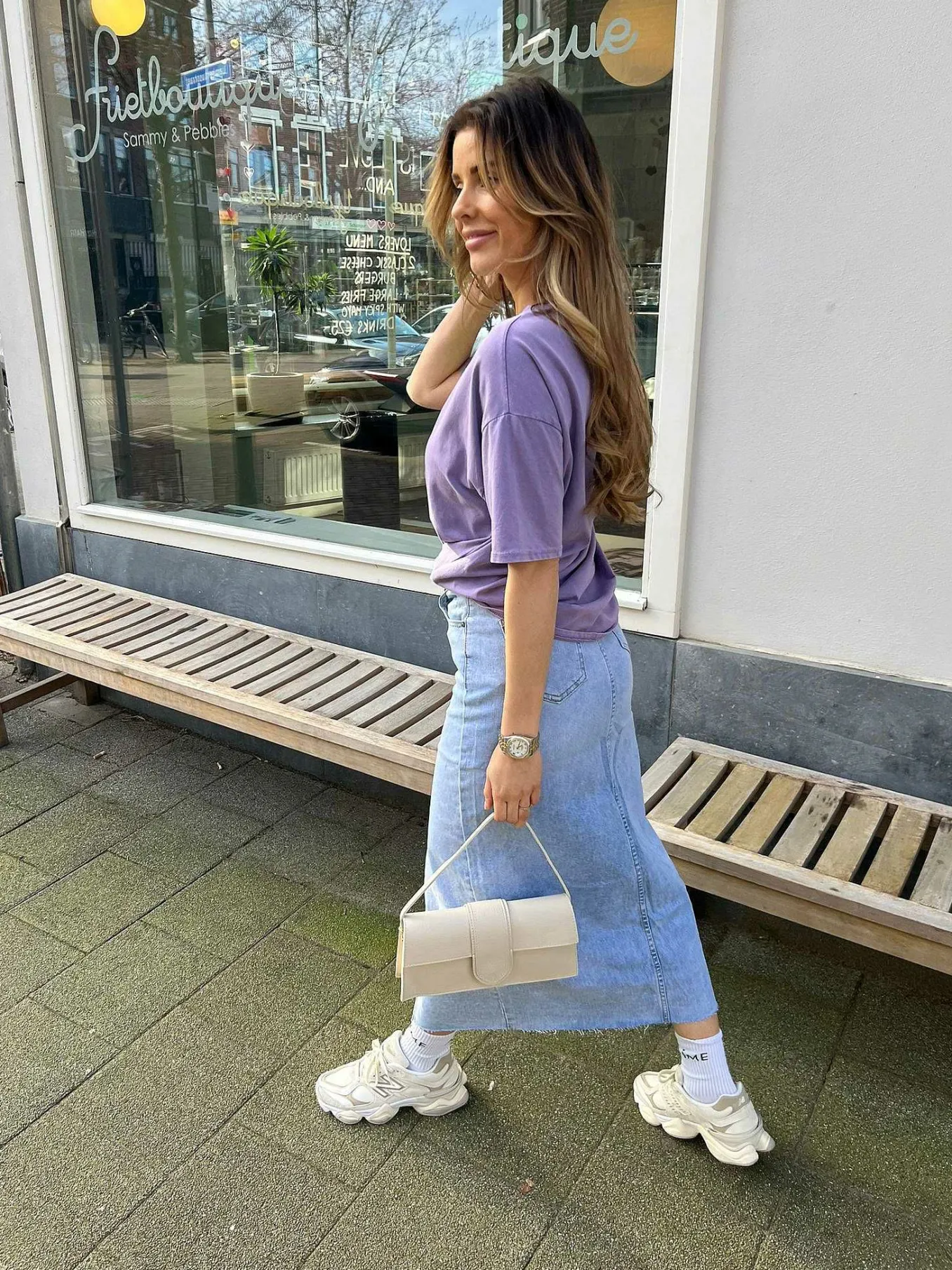 Discount Maxi Denim Skirt Light Blue Rokken