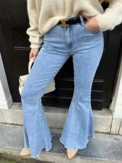 Sale Mermaid Flared Jeans Light Blue Broeken