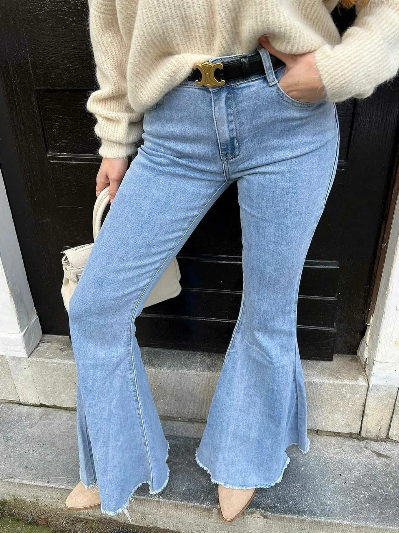 Sale Mermaid Flared Jeans Light Blue Broeken