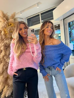 Sale Mia Off Shoulder Sweater Pink Truien